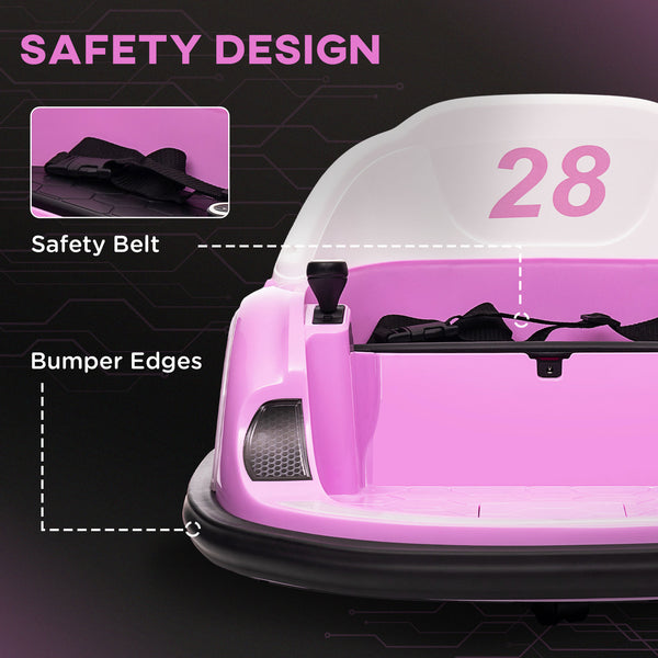 12V Bumper Car with Remote Control, Pink