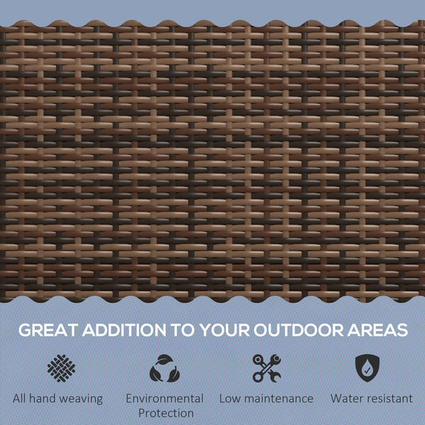 Rattan and wicker garden armchair with armrests - Brown