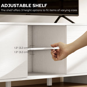 TV stand for TVs up to 55 inches with 2 cupboards and 2 shelves, white