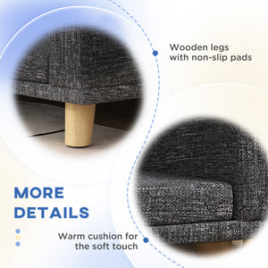 Sofa for large dogs with washable cover and non-slip pads, dark gray