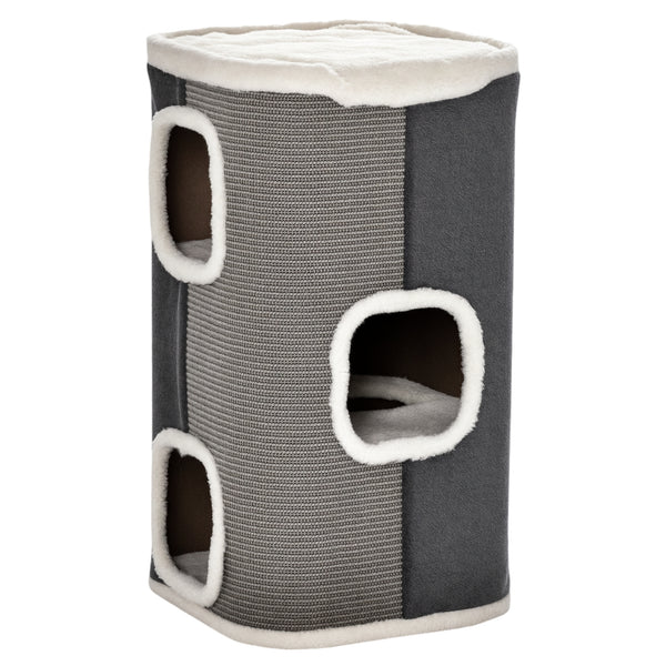 4-story cat house with scratching surface and removable cushion