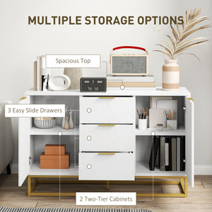 Storage unit with doors, adjustable shelves, metal legs, white
