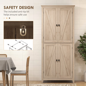 Storage unit with doors and shelves, beige