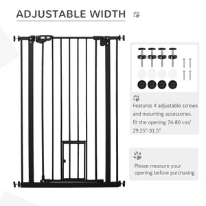 Easy-open black dog safety gate