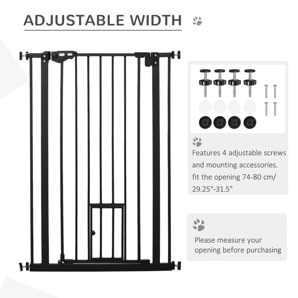 Easy-open black dog safety gate