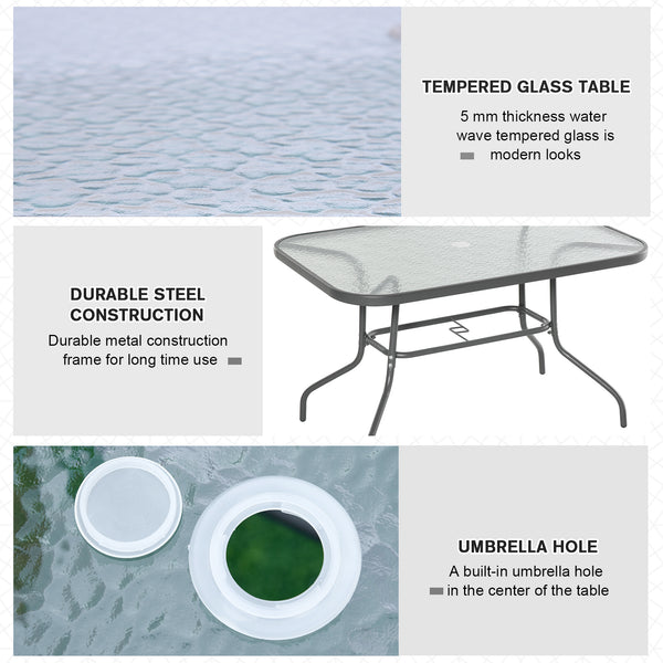 Metal garden table with parasol hole