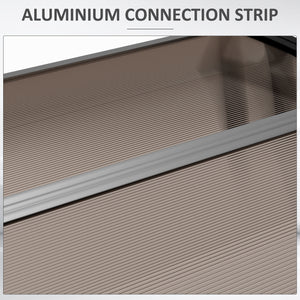 9.9 x 3.1 ft polycarbonate door canopy, brown