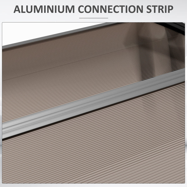 9.9 x 3.1 ft polycarbonate door canopy, brown