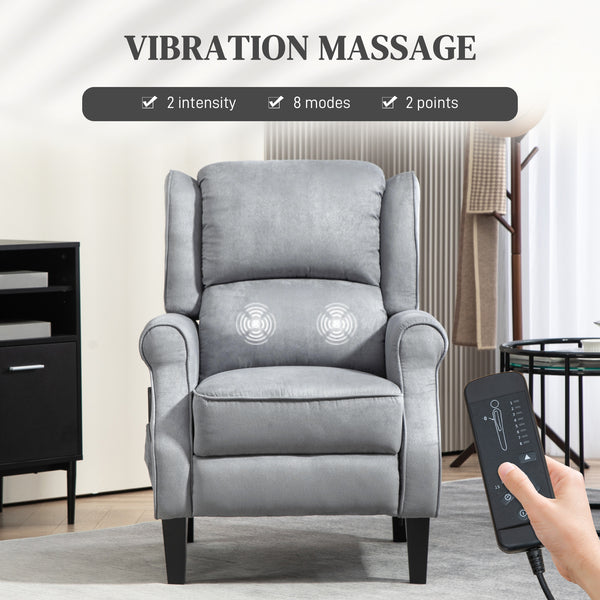 Vibration Massage Recliner Chair with Footrest, Grey