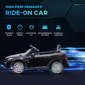 12V car with parental remote control and two motors, black