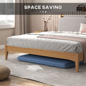 2-seater folding sofa bed with 9-position backrest and 2 cushions Light blue