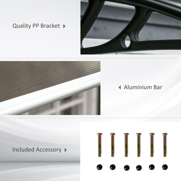 Door and window awning, 6.6 x 3.1 feet, brown