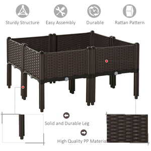 4-piece raised garden bed in PP