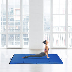 Foldable Gymnastics Mat 1.22m x 2.42m x 5cm, with Carry Handles, Dark Blue