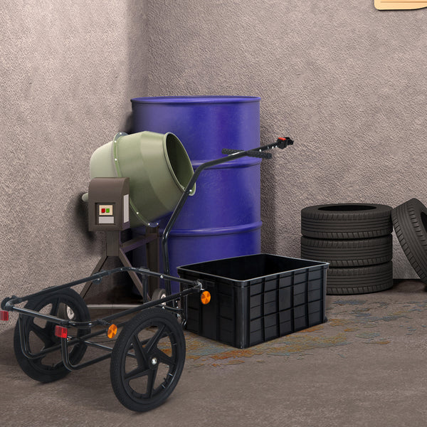 Multifunctional steel bicycle trailer, grey