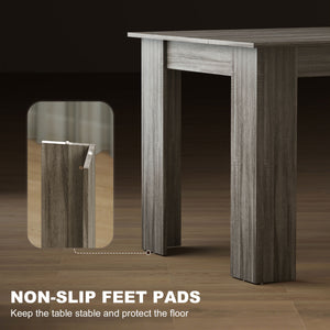 Kitchen table for 4 to 6 people, wood effect, grey 