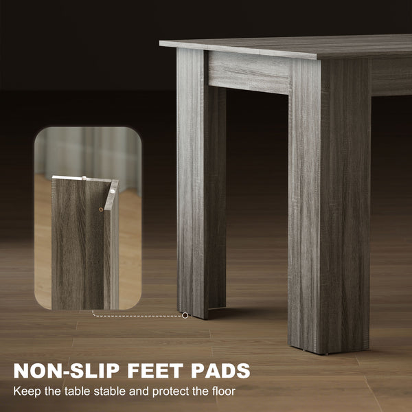 Kitchen table for 4 to 6 people, wood effect, grey 