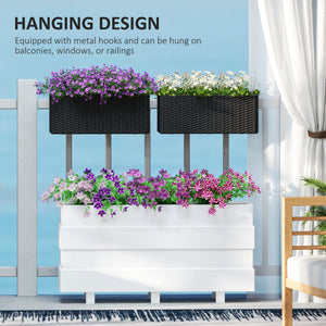 Set of 2 hanging flower pots, black