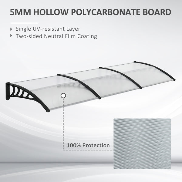9.9 ft x 3.1 ft Clear Polycarbonate Door Canopy