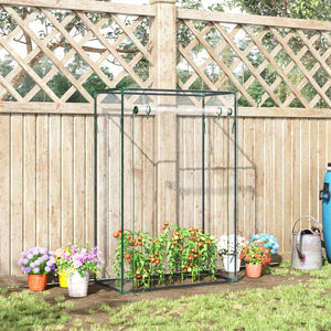 Garden greenhouse with steel frame