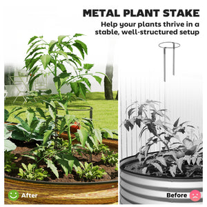 Galvanized raised outdoor planter with metal support, brown