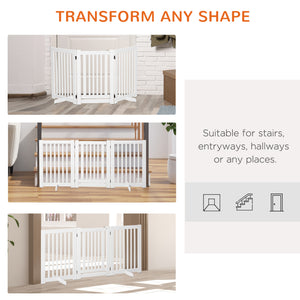 Freestanding wooden pet gate with 3 foldable panels
