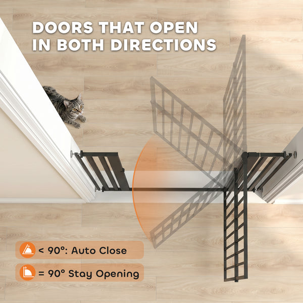 55-inch tall pet gate, adjustable width, black
