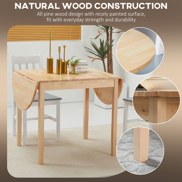 Drop-leaf kitchen table for small spaces, natural