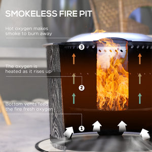 Smoke-free wood-burning fireplace with rug