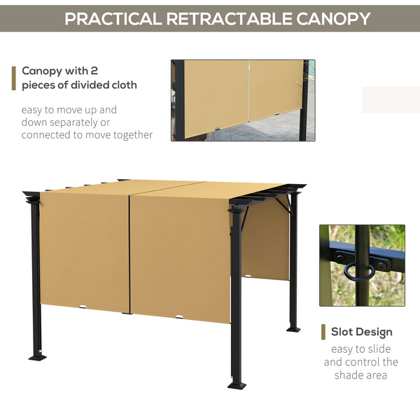 Retractable pergola 10 x 10, brown
