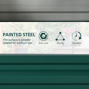 Galvanized raised planter, dark green
