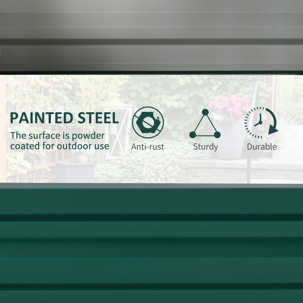 Galvanized raised planter, dark green