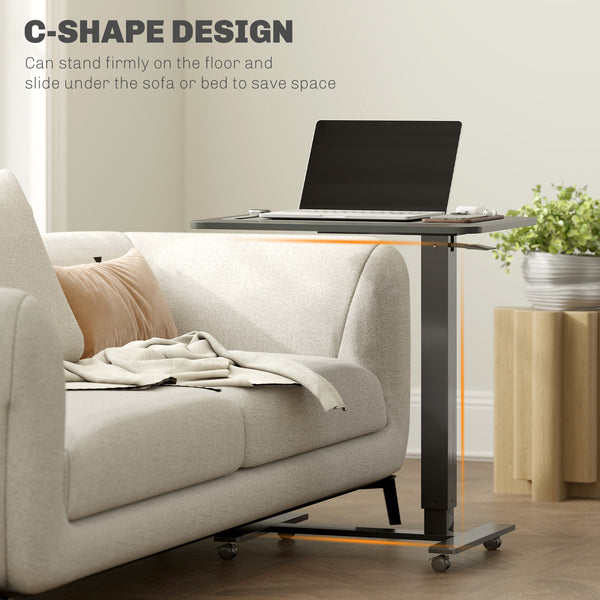 43" Height Adjustable Standing Desk on Casters, Black