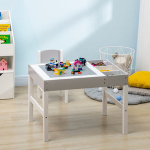 Lego table with storage for children, gray