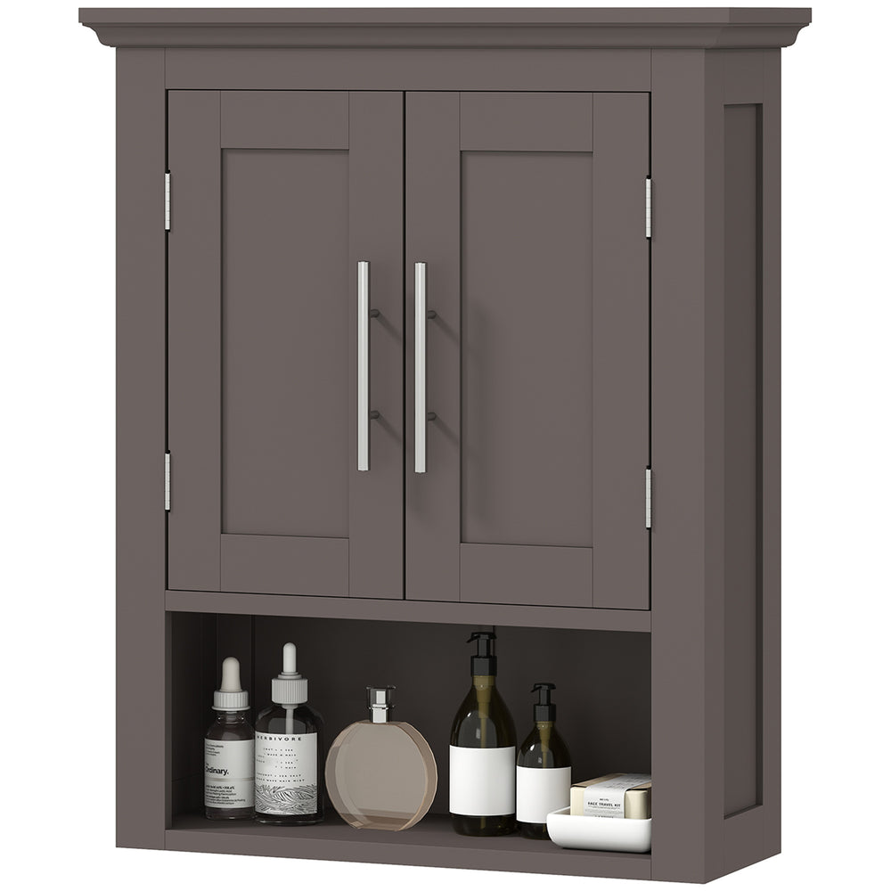 Bathroom wall cabinet with shelf, brown