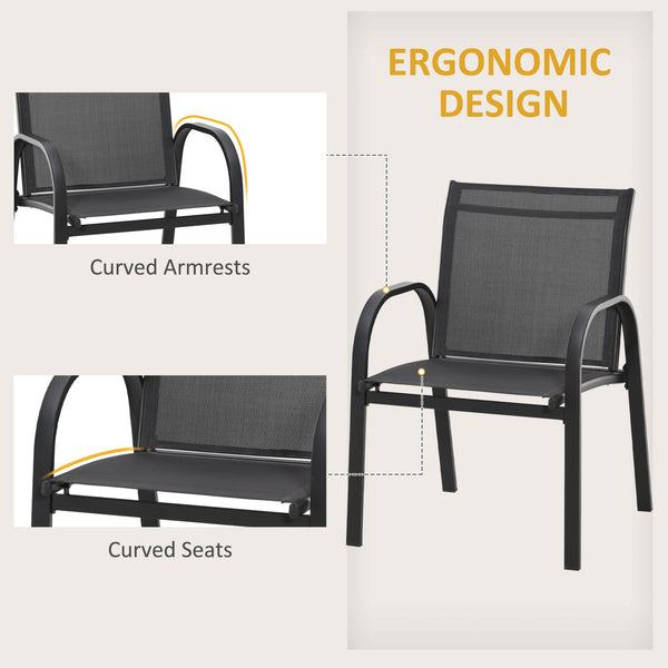 4-piece garden furniture set, dark grey