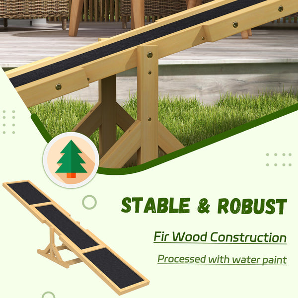 Wooden seesaw for dogs