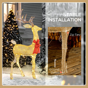 Gold Glowing Reindeer Garden Decoration