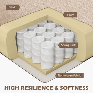 4-seater U-shaped sofa with double chaise longue and wooden legs, beige