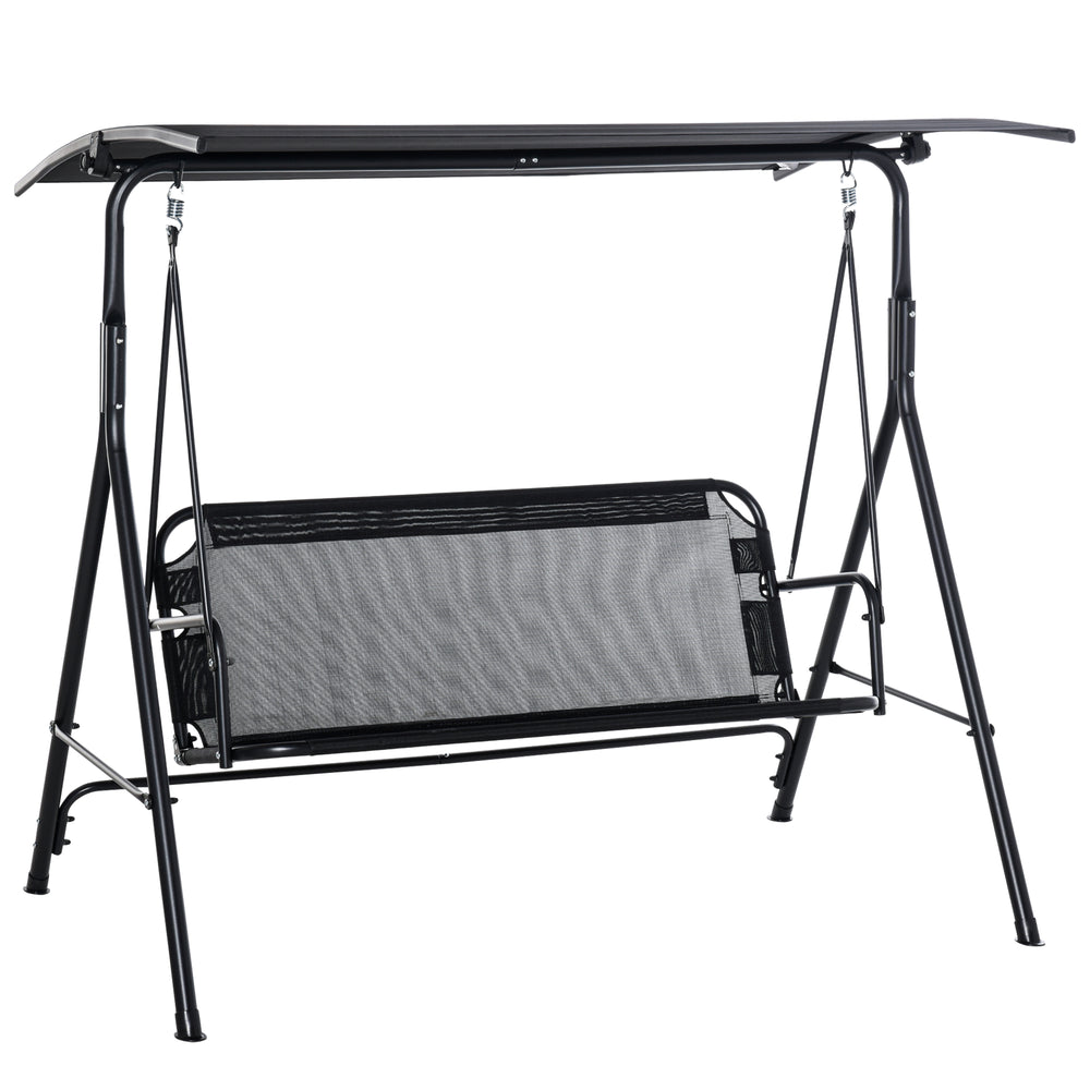 2-seater swing with adjustable canopy, black