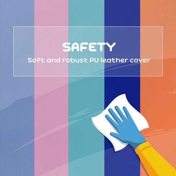 6-piece soft play area for children, orange and blue 