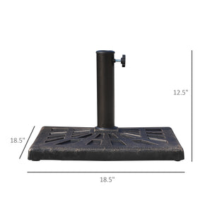 Outdoor Square Resin Umbrella Base - Bronze