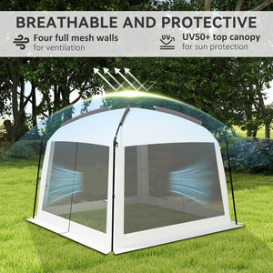 Mosquito net tent with UV50+ protection, carrying bag and stakes, white