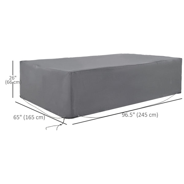 Patio Furniture Covers, Waterproof, Windproof and Anti-UV 300D Oxford Fabric Large Outdoor Furniture Cover for Outdoor Sectional Sofa Set, 97" x 65" x 26", Gray