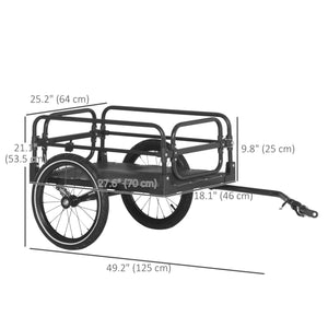 Bicycle trailer with suspension, triple safety system, black
