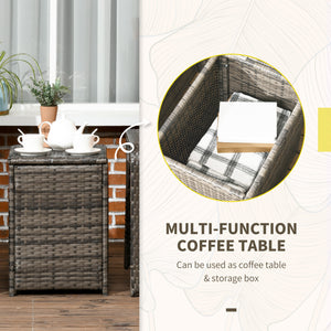 3-piece garden furniture set in woven resin, beige