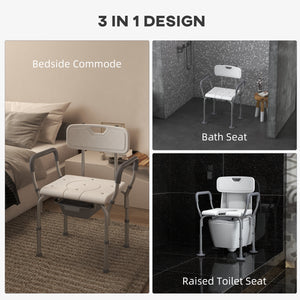 3 in 1 Shower Chair with Adjustable Backrest