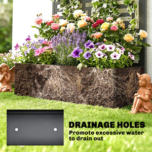 Galvanized Raised Garden Bed with Trellis, 180cm Tall Metal Flower Planter with Privacy Screen and Drainage Holes