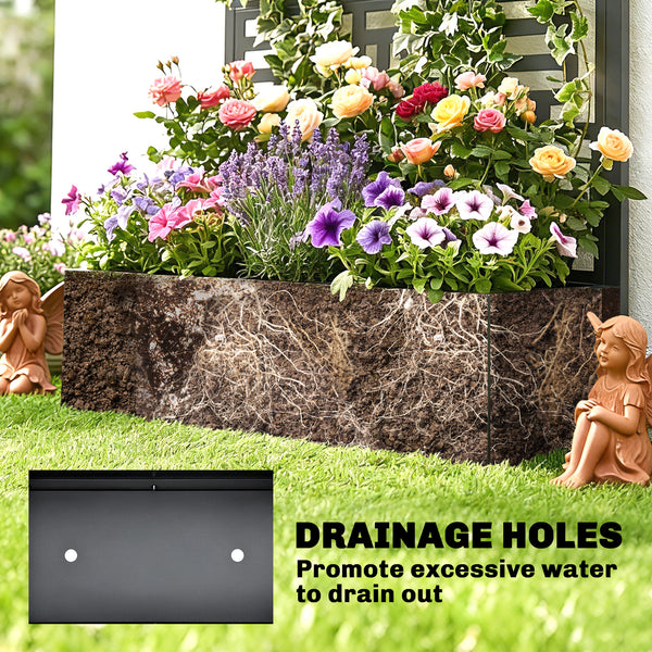 Galvanized Raised Garden Bed with Trellis, 180cm Tall Metal Flower Planter with Privacy Screen and Drainage Holes
