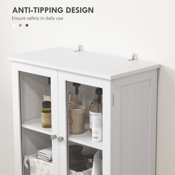 67-inch tall bathroom cabinet, white